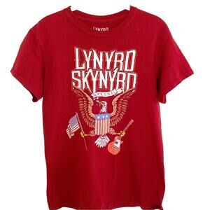 Lynard Skynard Red Graphic Band Tour Tee Small
